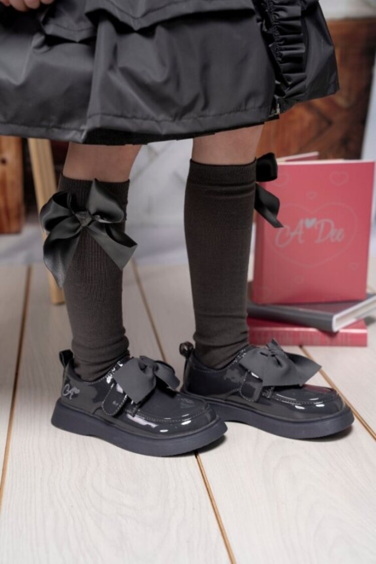 ADee A'Dee AW24 Mary Bow BTS Bow Shoe - Dark Grey