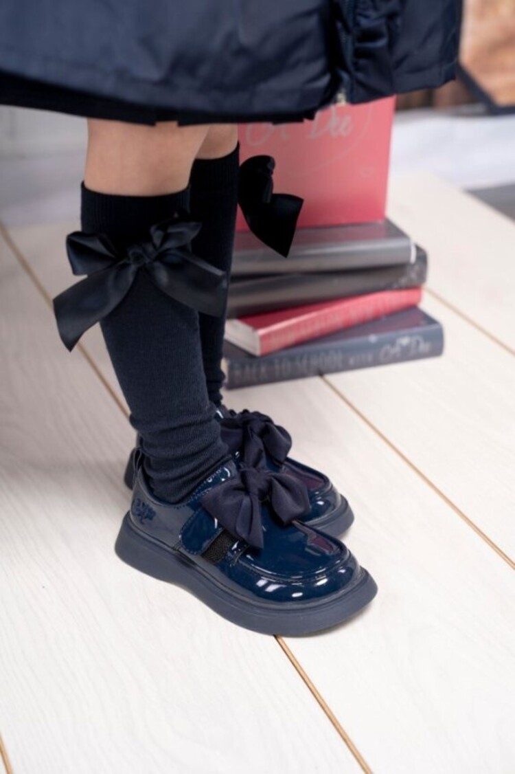 ADee A'Dee AW24 Mary Bow BTS Bow Shoe - Dark Navy