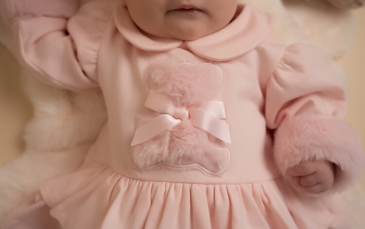 Little A Little A AW24 Gia Faux Fur Bear Romper