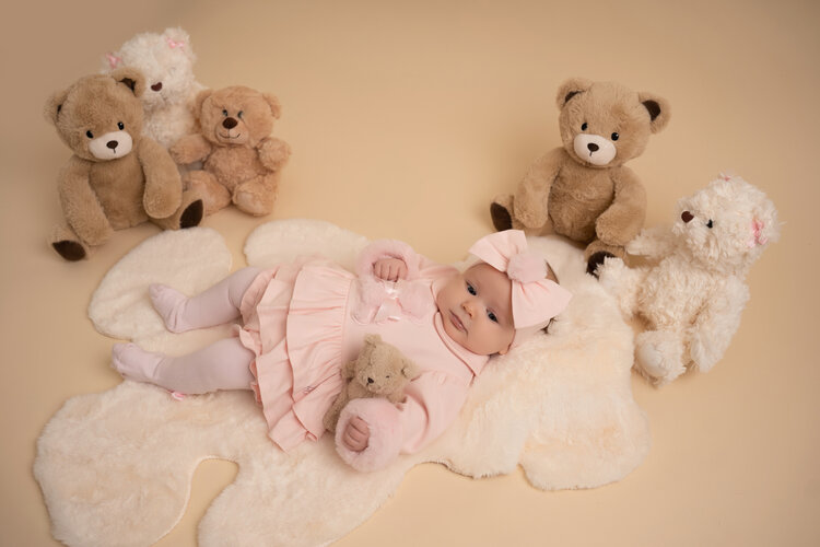 Little A Little A AW24 Gia Faux Fur Bear Romper