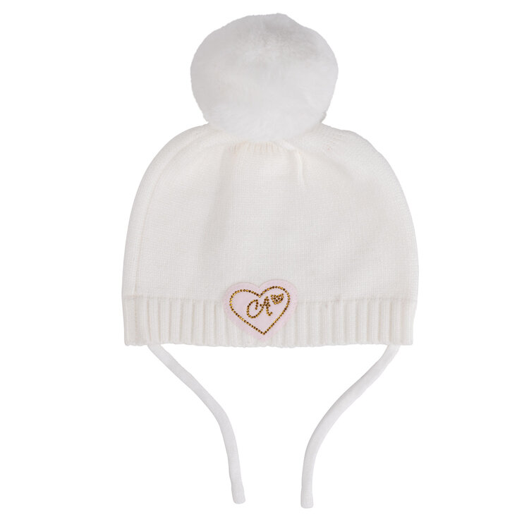 Little A Little A AW24 Glynne Bear Knitted Pom Pom Hat