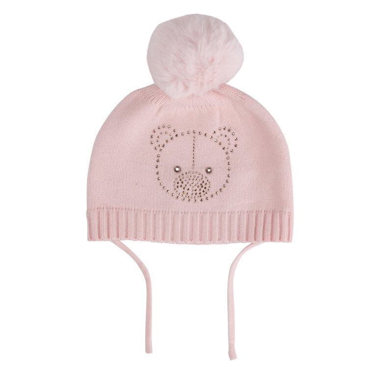 Little A Little A AW24 Glynne Bear Knitted Pom Pom Hat