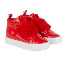 Little A Little A AW24  Furever Faux Fur Strap High Top - Red