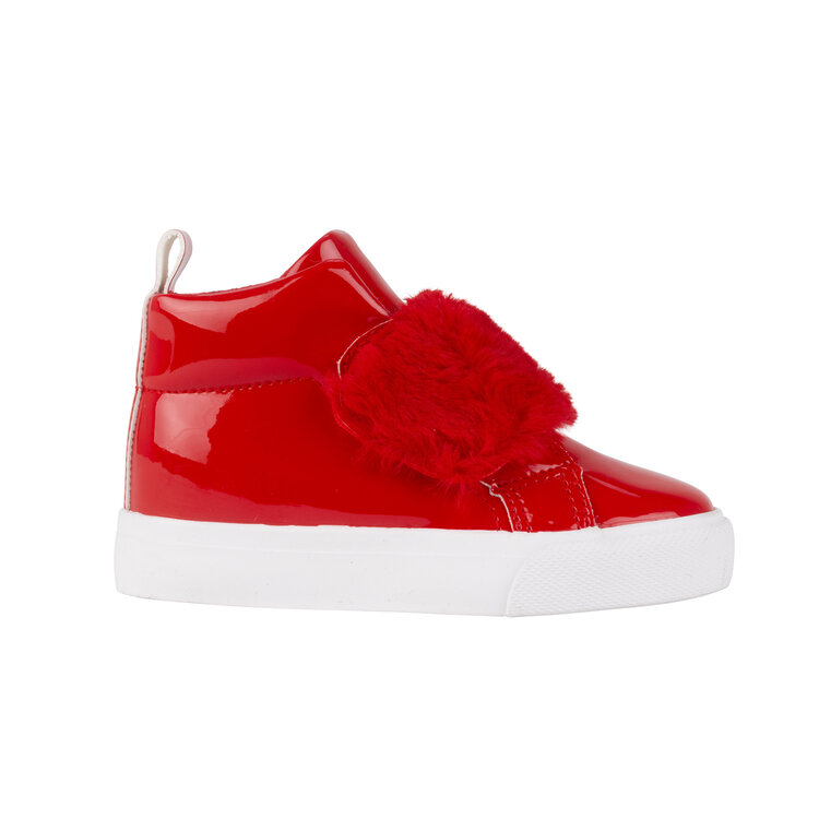 Little A Little A AW24  Furever Faux Fur Strap High Top - Red
