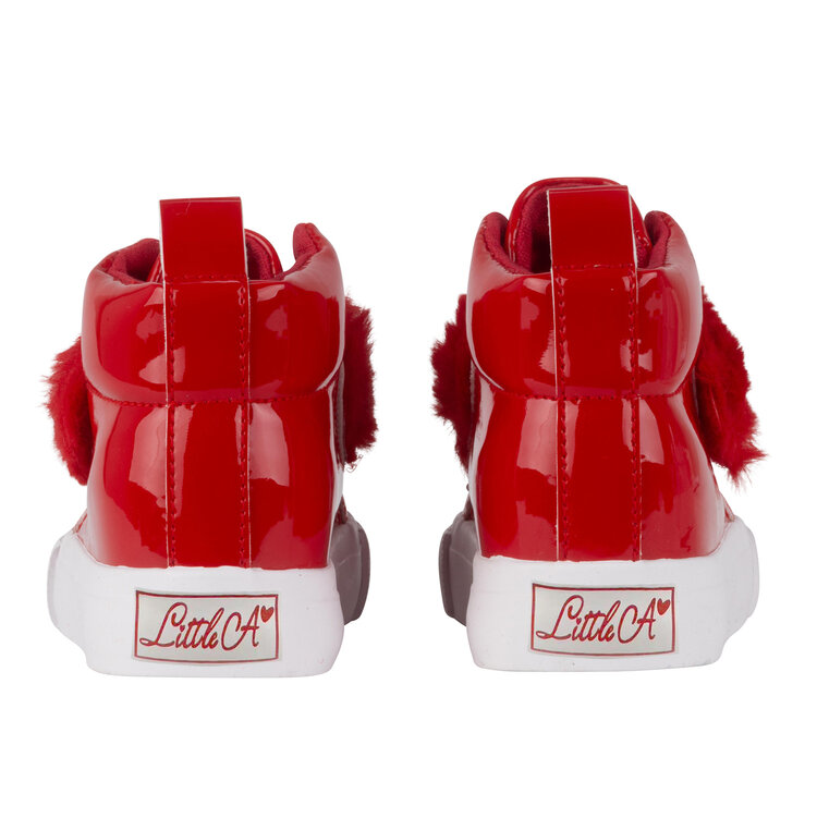 Little A Little A AW24  Furever Faux Fur Strap High Top - Red