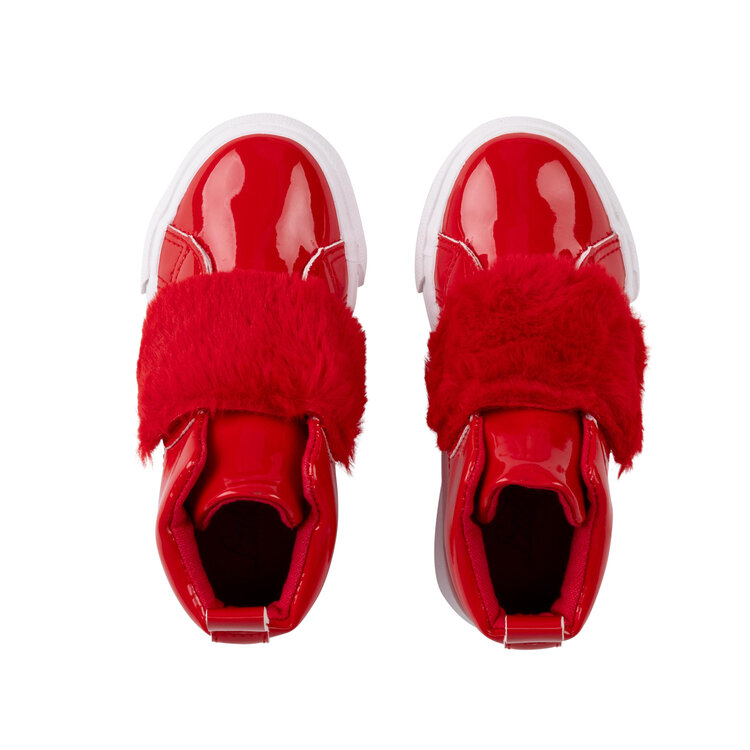 Little A Little A AW24  Furever Faux Fur Strap High Top - Red