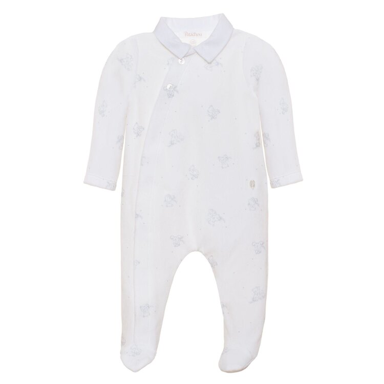 Patachou Patachou AW24 Velour Teddy Print Babygrow - 3050