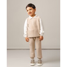 Caramelo AW24 Knitted Zip Neck Polo Set - 2031177