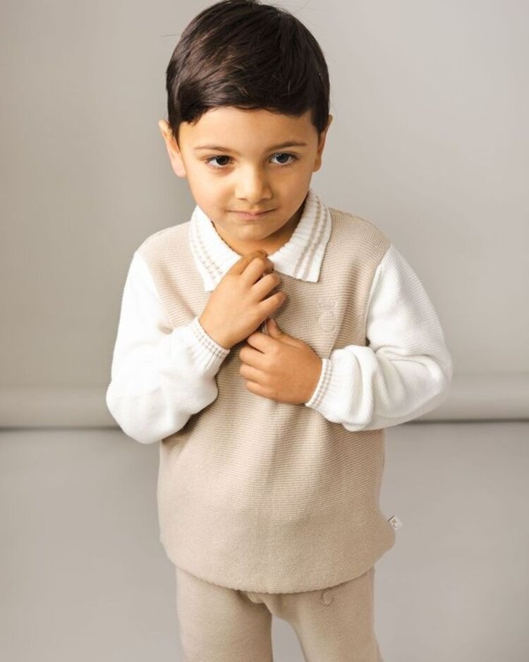 Caramelo AW24 Knitted Zip Neck Polo Set - 2031177