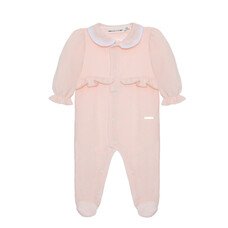 Pom Petit Pom Pom Petit Pom AW24 Velour Frill Babygrow - 5015