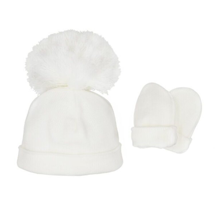 Pastels & Co Pastels & Co Ashton  Pom Pom Hat & Mitt Set
