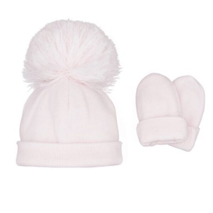 Pastels & Co Pastels & Co Ashton Pom Pom Hat & Mitt Set