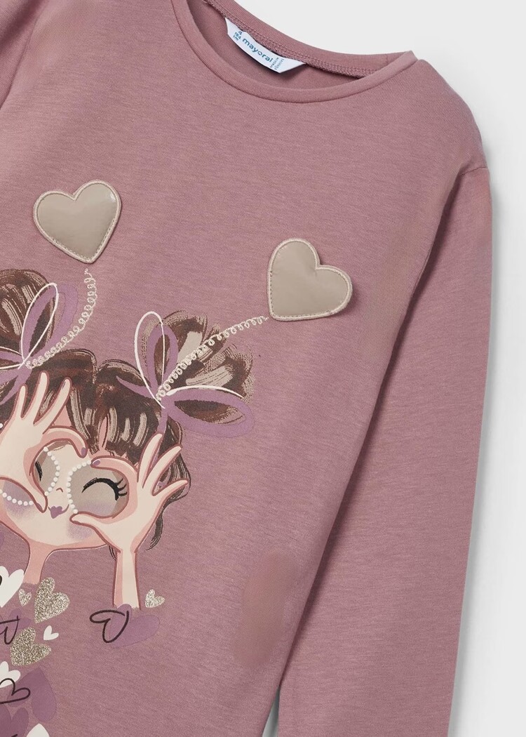 Mayoral Mayoral AW24 Heart Velvet Legging Set - 4703/4073