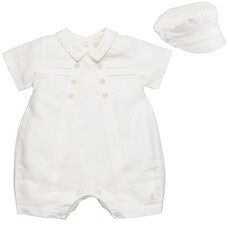 Emile et Rose Emile et Rose SS25 Pierre Linen Romper & Cap