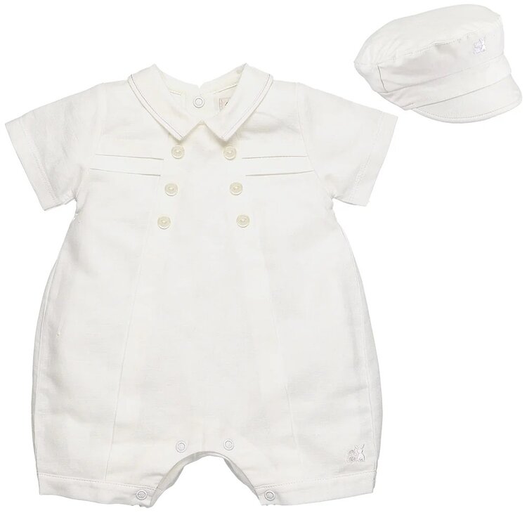 Emile et Rose Emile et Rose SS25 Pierre Linen Romper & Cap