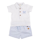 Mintini Mintini SS25 Stripe Short & Polo Set - MB6316