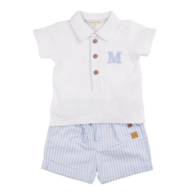Mintini Mintini SS25 Stripe Short & Polo Set - MB6316