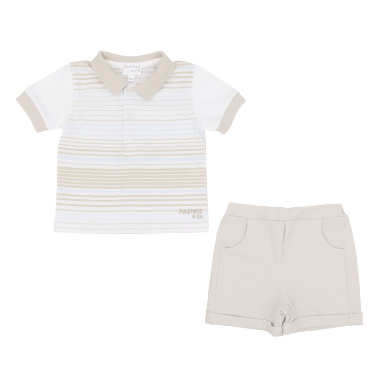 Pastels & Co Pastels & Co SS25 Illiam Stripe Short Set - PA205D