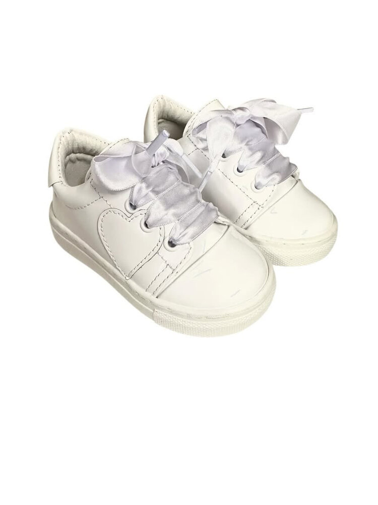 Borboleta Santina Trainer with White Ribbon Lace