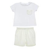 Pom Petit Pom Pom Petit Pom SS25 Boys Stripe Short Set - 5025