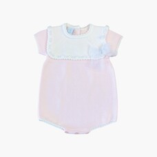 Artesania Granlei SS25- Collar Romper with Tulle Bow - 125-521
