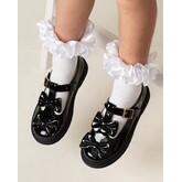 Caramelo BTS25 Double Bow School Shoes - 377102