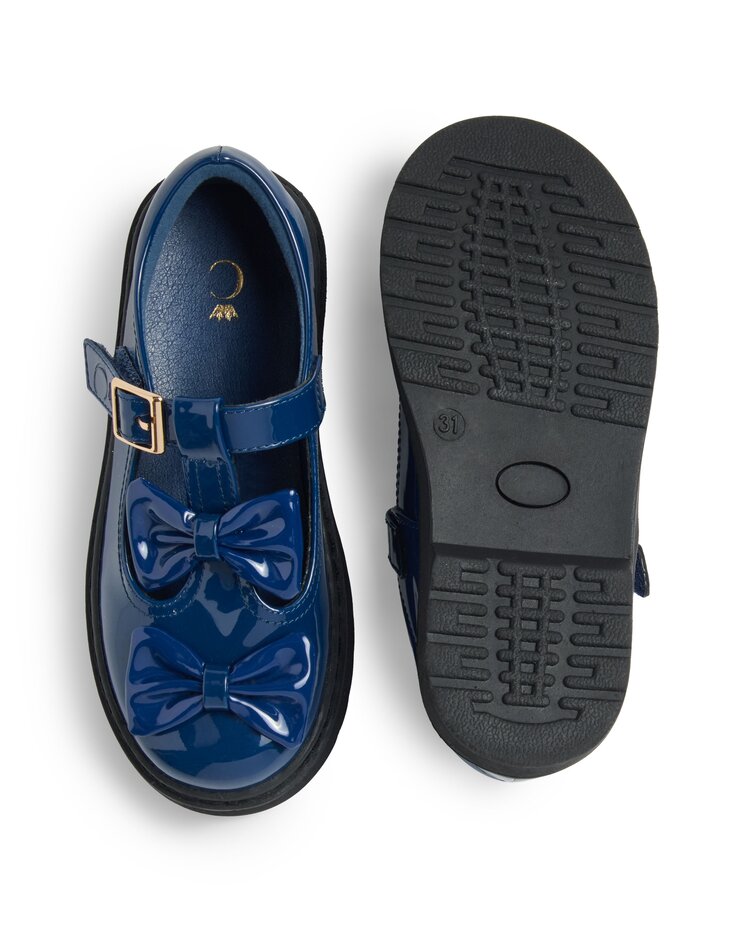 Caramelo BTS25 Double Bow School Shoes - 377102