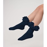 Caramelo BTS25 Ruffle Ribbon Ankle Socks - 049 - Navy