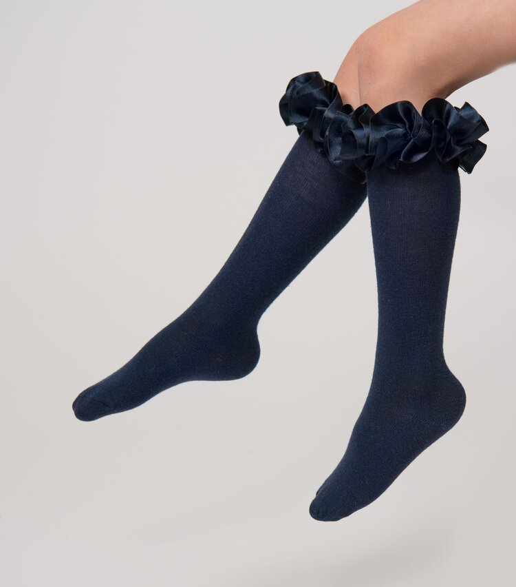 Caramelo BTS25 Ruffle Ribbon Knee High Socks - 044918
