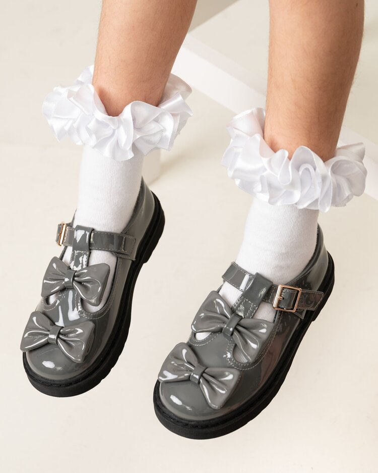 Caramelo BTS25 Double Bow School Shoes - 377102