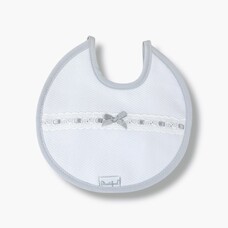 Little Star Little Star Lace Trim Bib - Grey