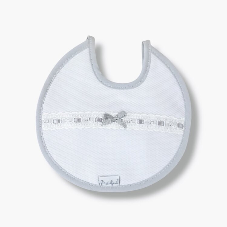 Little Star Little Star Lace Trim Bib - Grey