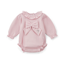 Little A Little A AW25 Jayden Pink Sweat Bow Romper