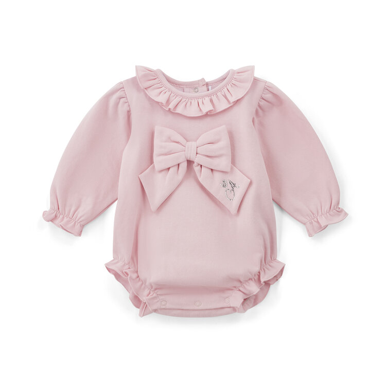Little A Little A AW25 Jayden Pink Sweat Bow Romper