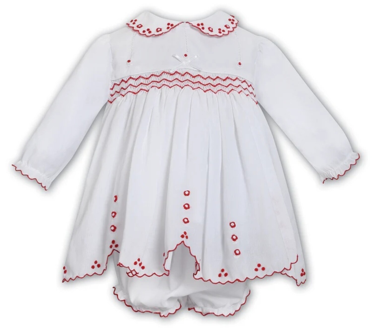 knee length dresses for ladies Sarah Louise Blue Floral Hand-Smocked Dress