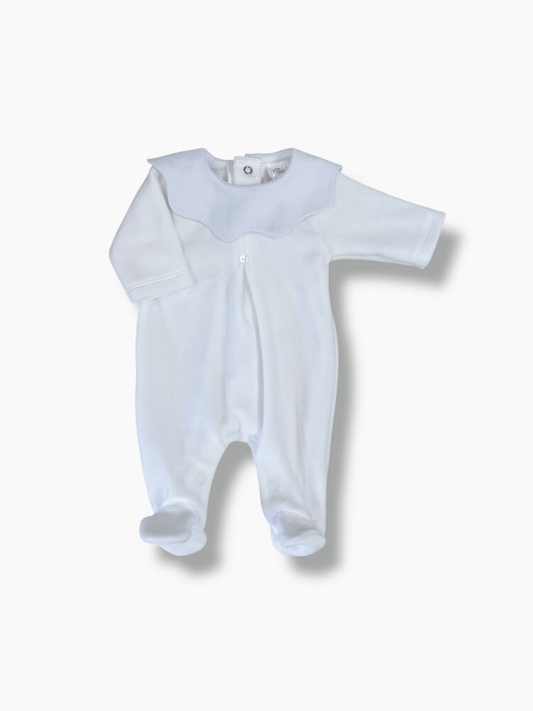 Little Star Little Star AW25 Scallop Velour Babygrow - SG95-V