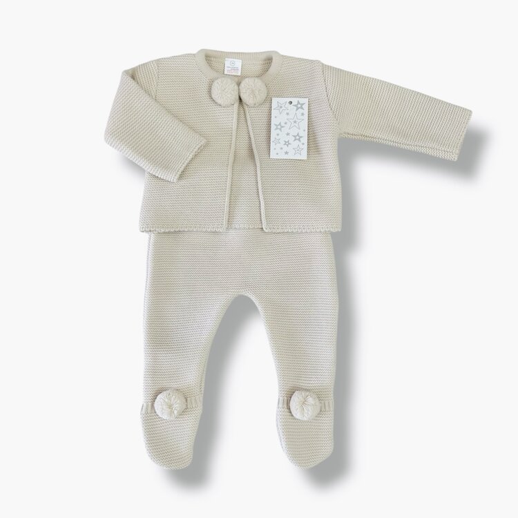 Little Star Little Star AW25 Knit Pom Pom 2 Piece - C7050