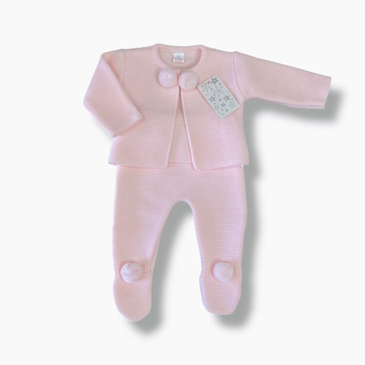 Little Star Little Star AW25 Knit Pom Pom 2 Piece - C7050