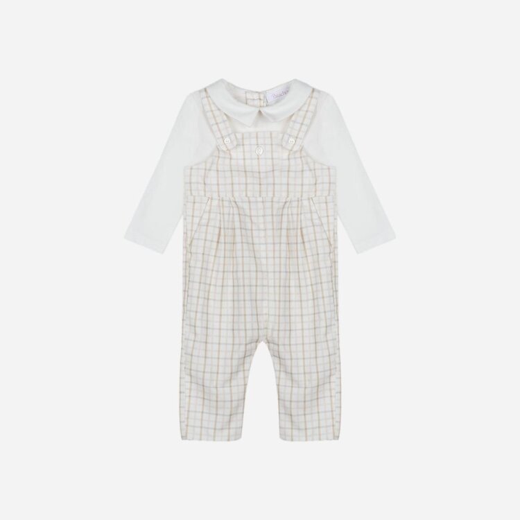 Patachou Patachou AW25 Check Long Dungaree Set - 3016