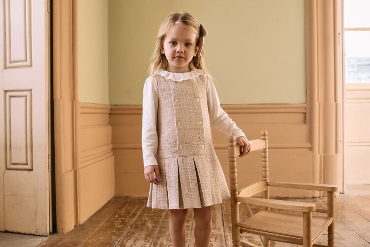 Patachou Patachou AW25 Tweed Pinafore Dress - 3227