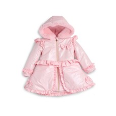Caramelo AW25 Fur Trim Hooded Coat - 342385