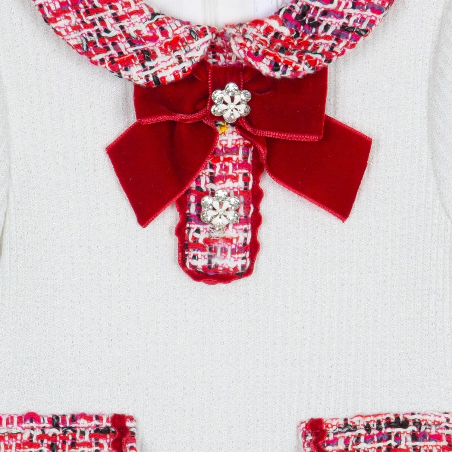patachou red tweed dress RED TWEED DRESS