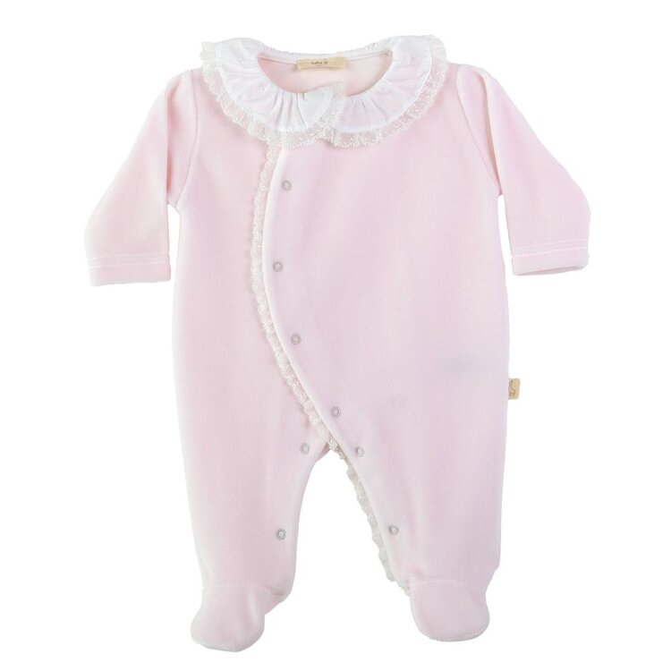 Baby Gi Baby Gi AW25 Lace Velour Babygrow - RND53