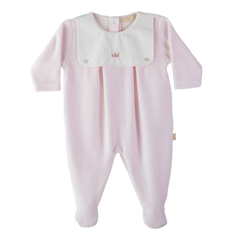Baby Gi Baby Gi AW25 Little Royals Velour Babygrow - RY54