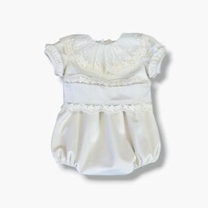 Fofettes AW25 Girls Lace Collar Velvet Romper