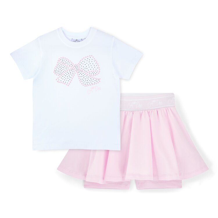 ADee A*Dee SS26 Rose Diamante Bow Skort Set