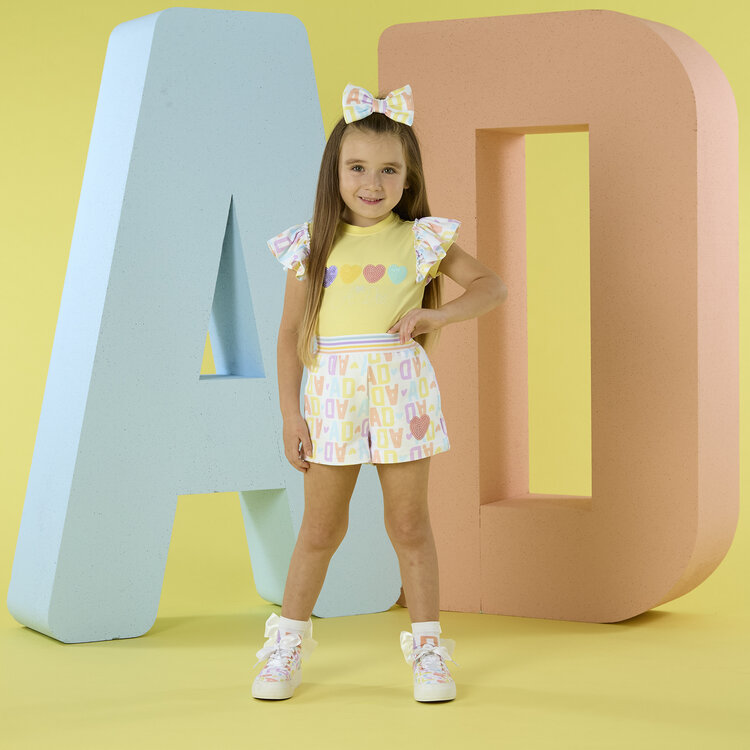 ADee A*Dee SS26 Sienna Initial Print Short Set