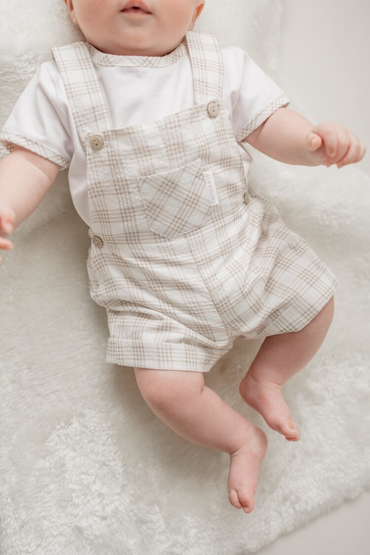 Pastels & Co Pastels & Co SS26 Ansty Check Dungaree Set