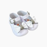 Andanines Andanines Diamante Bow Pram Shoe - 261003
