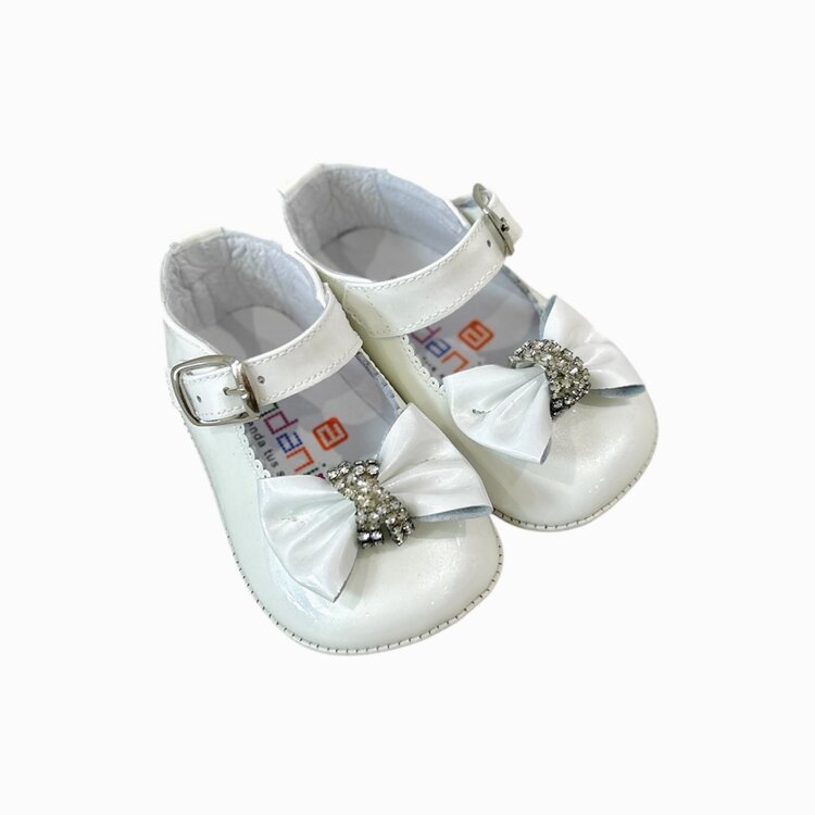 Andanines Andanines Diamante Bow Pram Shoe - 261003